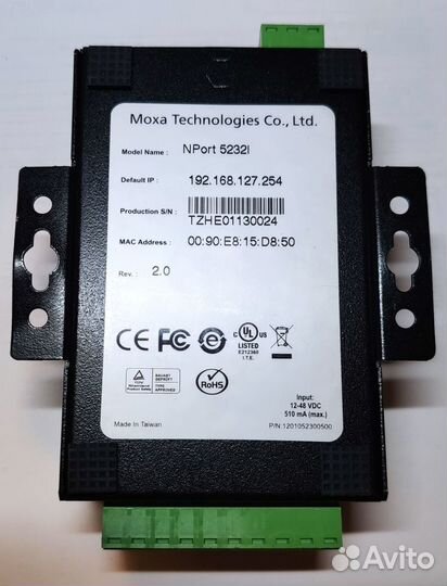 Новый преобразователь Moxa Nport 5232i ETH-RS485