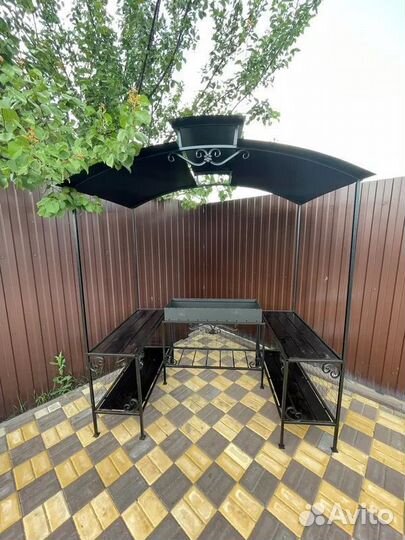 Мангал с крышей разборный