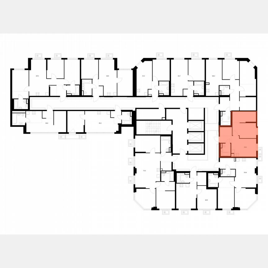 1-к. квартира, 39,3 м², 3/23 эт.
