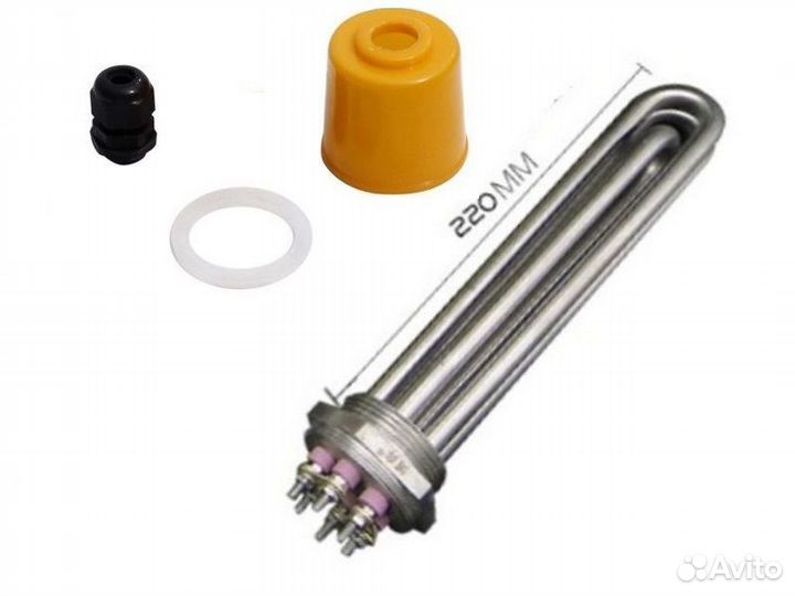 Тэн 3 кВт кламп 2”, резьба DN40, нержавеющая сталь