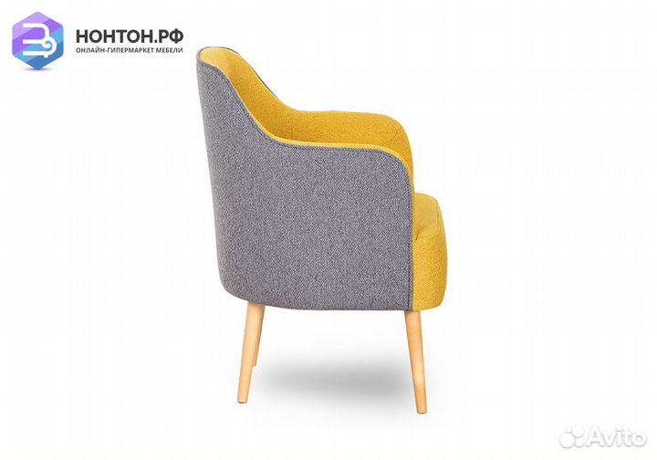 Кресло Алекса желтое / серое