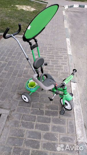 Детский велосипед трехколесный с ручкой