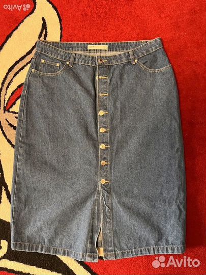 Джинсовая юбка миди