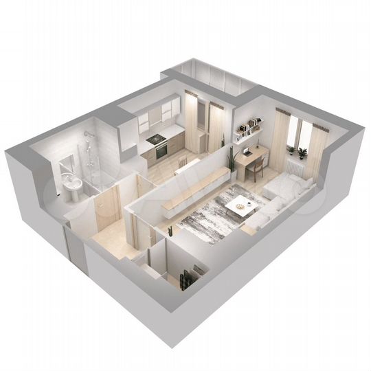 1-к. квартира, 46 м², 9/19 эт.