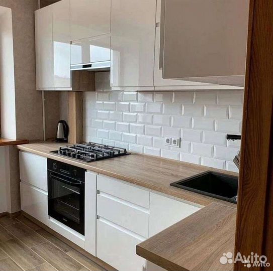 Кухонный гарнитур с фрезеровкой