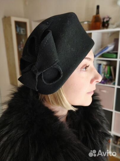 Шляпа фетровая женская черная