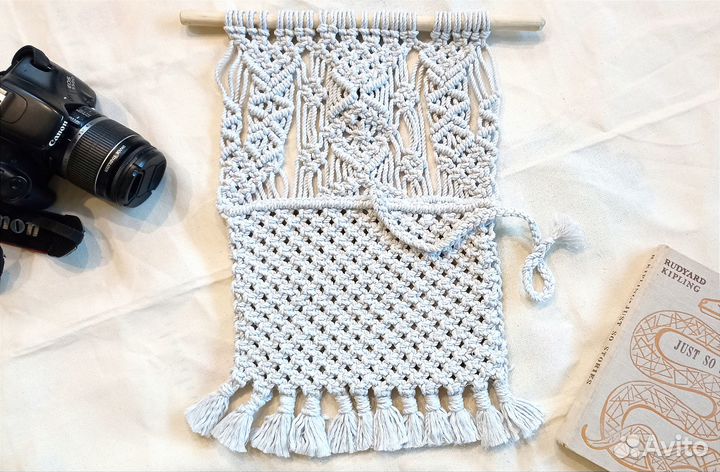 Макраме настенный органайзер тканный гобелен бохо