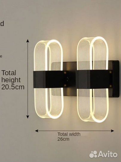 Светодиодный акриловый светильник бра настенный