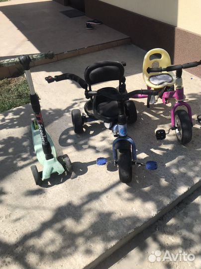 Детский трехколесный велосипед, самокат