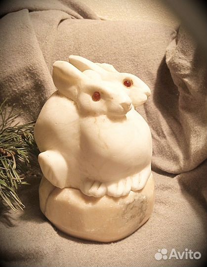 Светильник (ночник) СССР мрамор зайцы