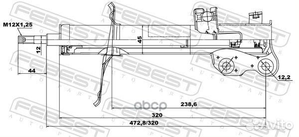 Амортизатор передний R nissan almera N16
