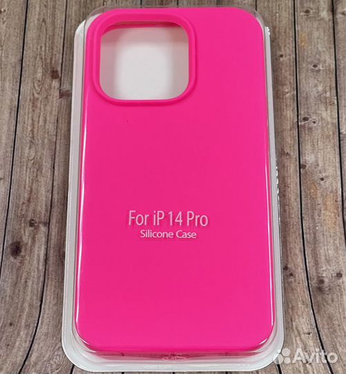 Чехол накладка для iPhone 14 Pro ярко розовый
