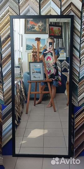 Зеркало в чёрной раме 165x70