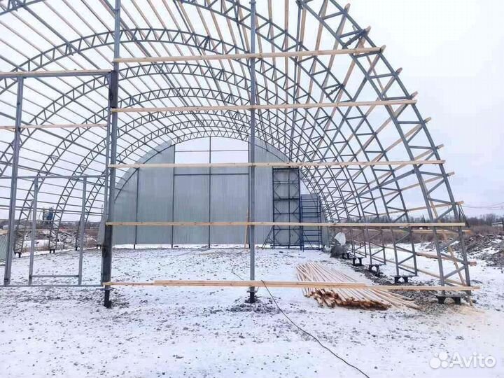 Быстровозводимые ангары (12м x 6м x 30м)