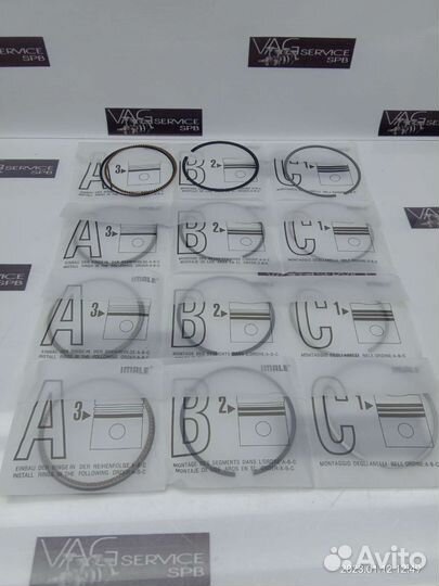 К-кт колец на 4 поршня VW VAG 1.6 MPI BSE BSF
