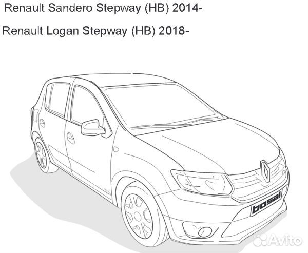 Фаркоп Рено (Renault) Sandero Stepway 2014, Loga