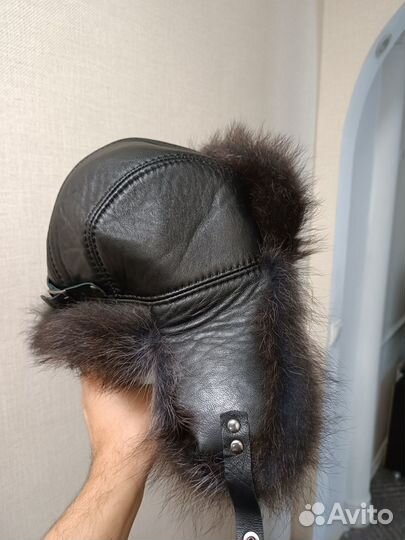 Мужская зимняя шапка с натуральным мехом