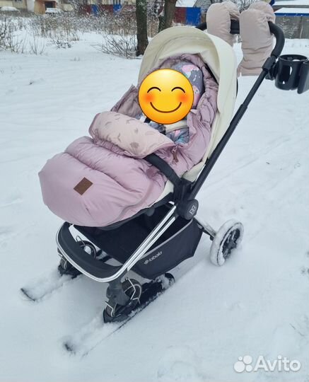 Лыжи на коляску (Happy Baby), съёмные лыжи