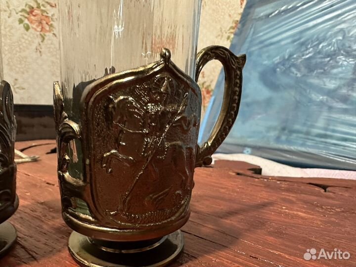 Комплект подстаканников со стаканами