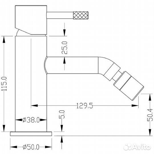 Смеситель для биде Boheme Uno Gun Metall