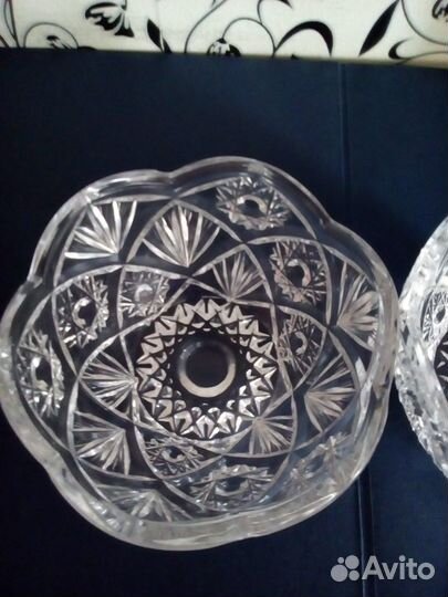 Хрустальный салатник, винтаж