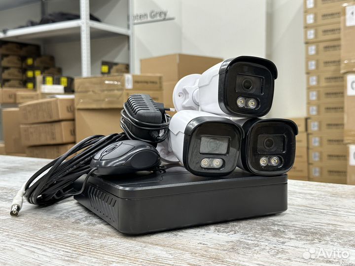 Комплект видеонаблюдения 3 камеры