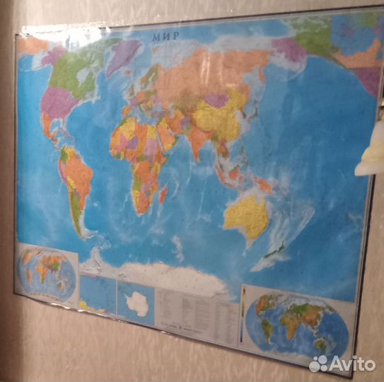 Карта мира политич 2016г в 115х155 бумага ламинир