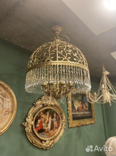 Люстра Абажур большая бронзовая