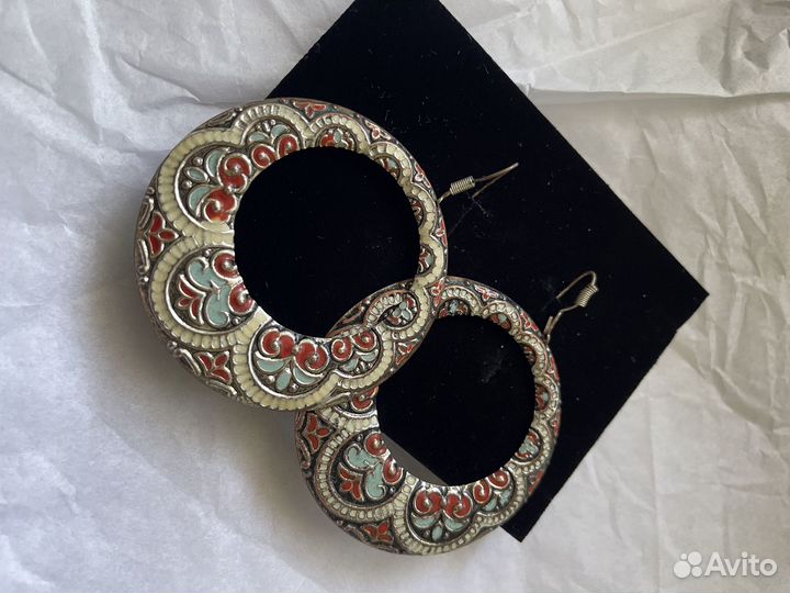 Серьги большие круглые