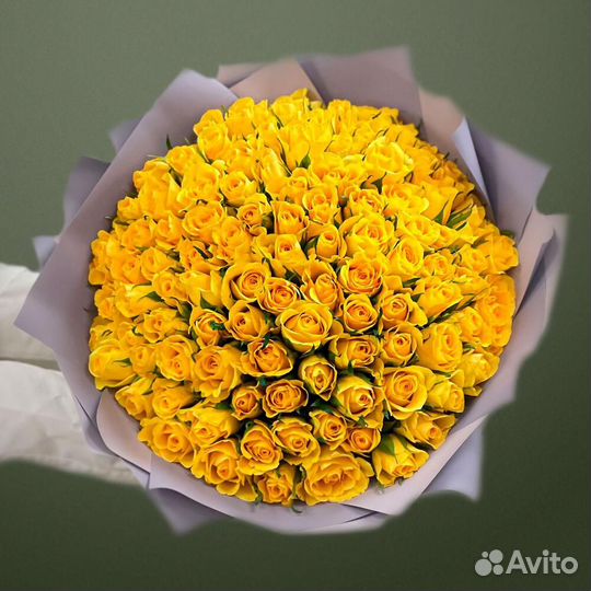 Букет из 101 желтой розы