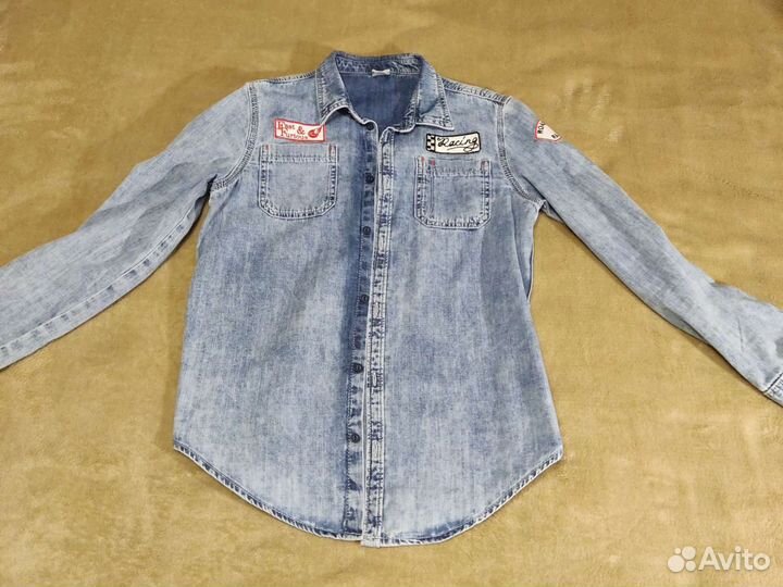 Лёгкая джинсовая рубашка на рост 158