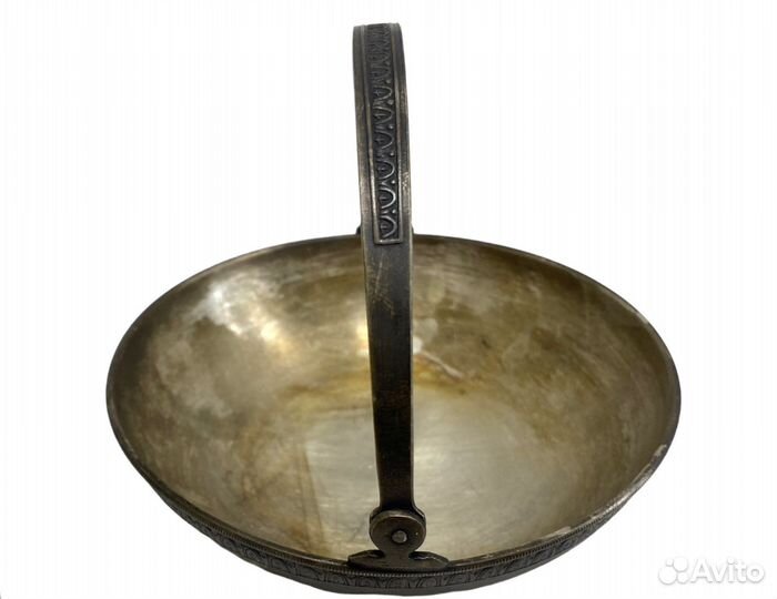 Конфетница с ручкой мнц СССР Мельхиор