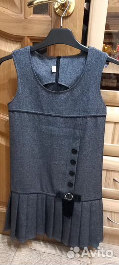 Сарафан школьный серый 38размер