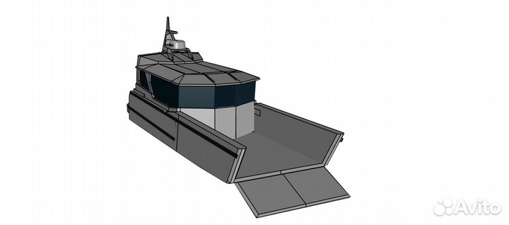 Алюминиевый катер с аппарелью