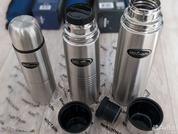 Термос Биосталь NB-1000 1л / 750 и 500 мл новый