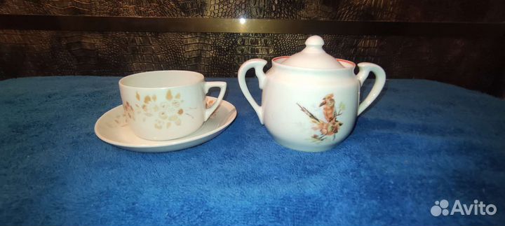 Сахарница,чашка,блюдце. Дмитровский з-д