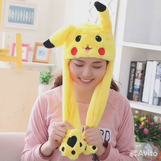 Шапка Пикачу с двигающимися ушами