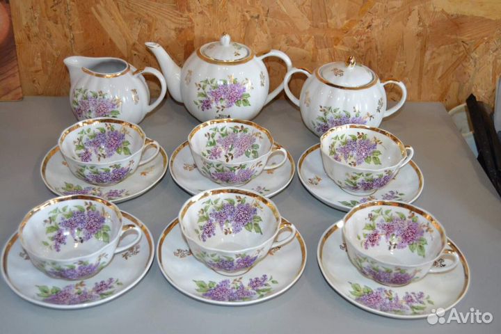 Сервиз сирень дулево и отдельные предметы