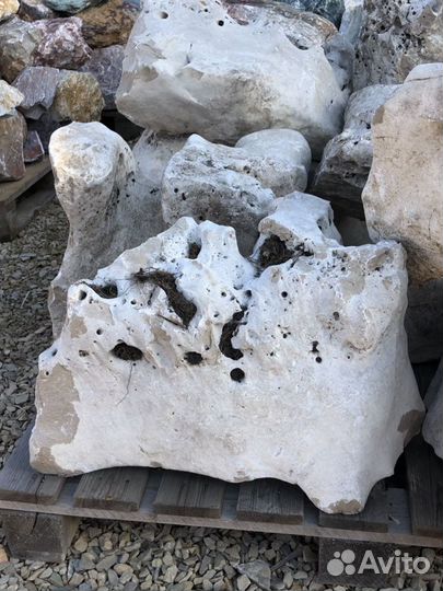 Ландшафтный камень известняк выветренный (белый)