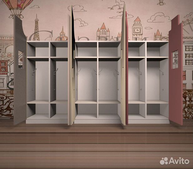 Детские шкафчики. Шкаф в раздевалку детского сада