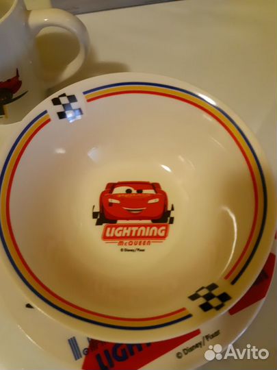 Набор детской посуды керамика, тачки