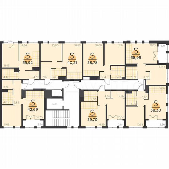 1-к. квартира, 38,8 м², 3/5 эт.