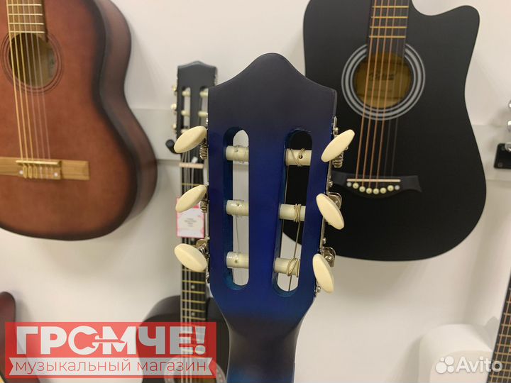 Гитара классическая синяя - новая