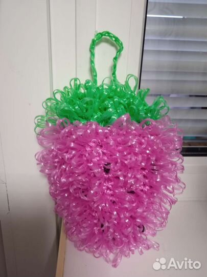 Мочалка-ягодка ручной работы