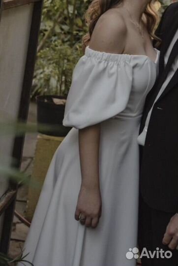 Платье миди на регистрацию, свадебное