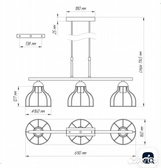 Люстра подвесная лофт Vitaluce V4819