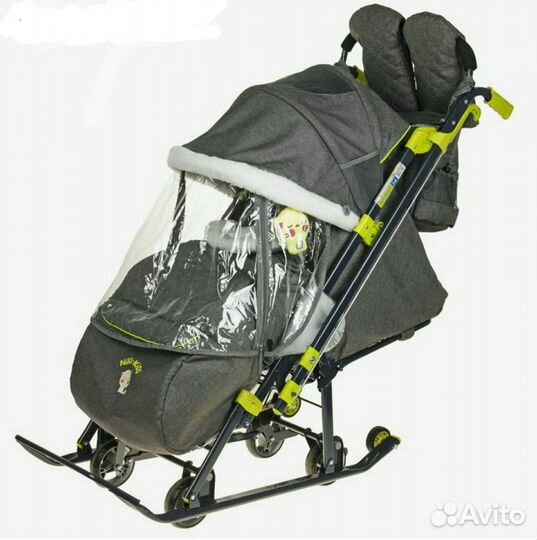 Санки коляска «Ника детям 7-3/4», цвет: серо-корич