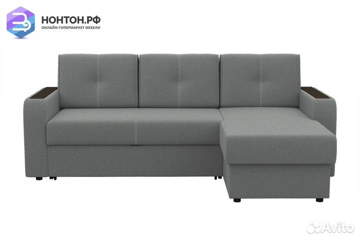 Диван угловой дельфин Бостон серый