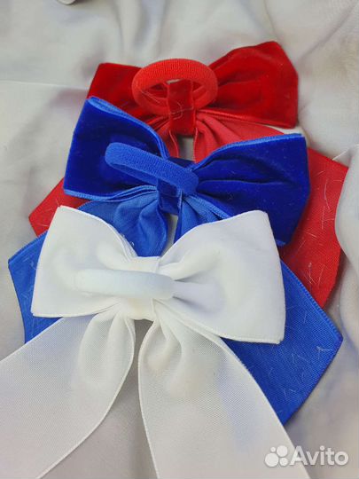 Праздничный комплект бархатных бантов-резинок