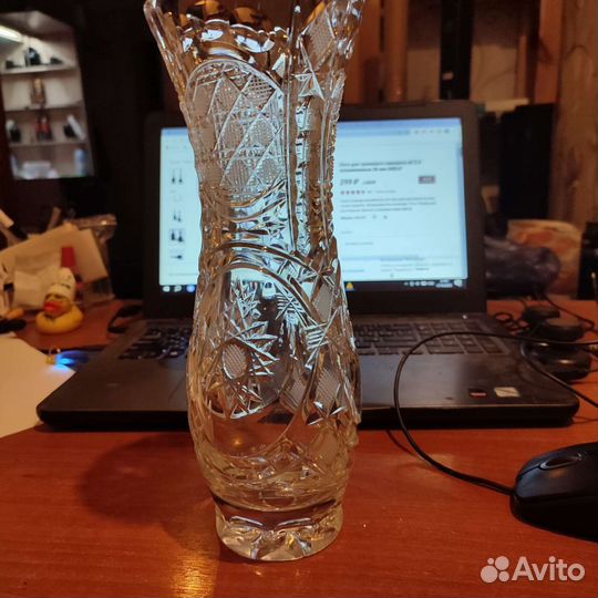 Ваза для цветов хрустальная 25 см